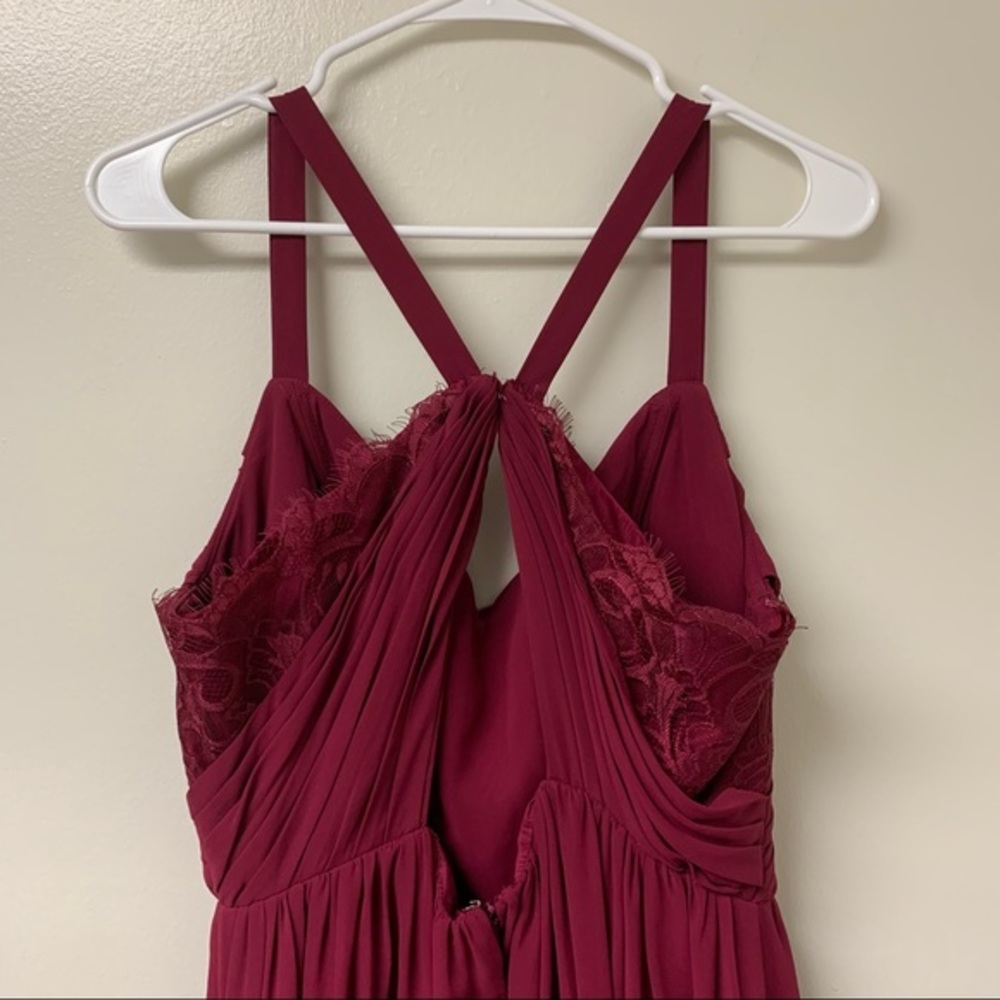 Hayley Paige Occasions Chiffon And Lace Keyhole Cutout Back Dress Size 12 - Picture 10 of 13